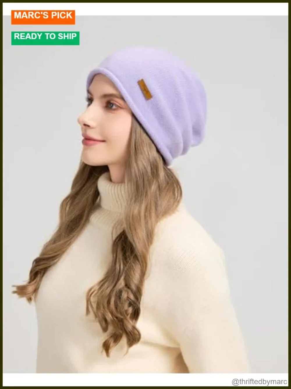 100% Merino Wool Slouchy Beanie Hat Winter Warm Cozy Stretchy Skull Cap